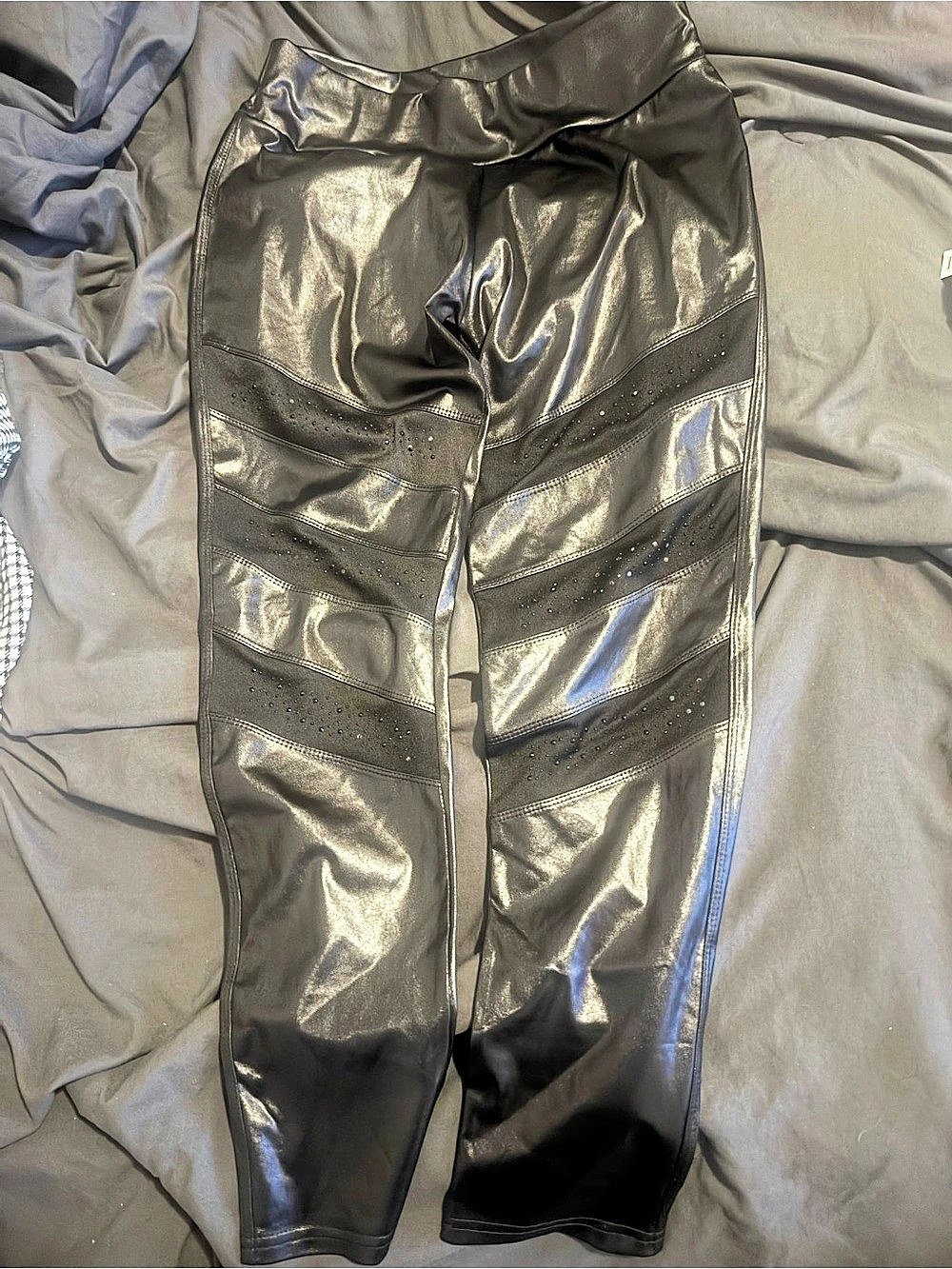 Women's Black Faux Leather Leggings